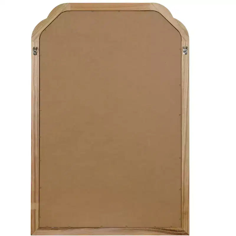 Specchio da parete con cornice in legno massello con angoli arrotondati 50x75 cm, stile rustico moderno per camera da letto e bagno