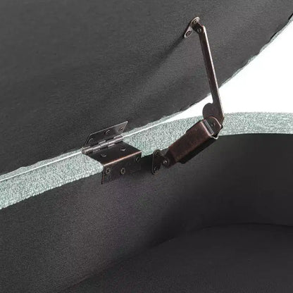 Panca contenitore ovale imbottita con coperchio trapuntato, tessuto in velluto, gambe in legno per camera da letto