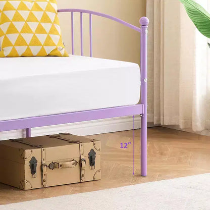 Lettino da giorno singolo con letto estraibile, divano letto con struttura in metallo per soggiorno e camere degli ospiti