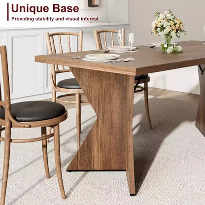 Tavolo da Pranzo Rettangolare per 6 Persone 180cm, Stile Rustico Vintage con Gambe a V