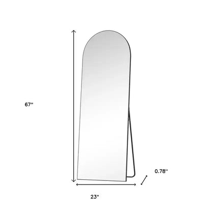 Specchio intero con arco in metallo nero 170 cm, da terra o da parete, infrangibile