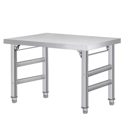 60 x 24 Stainless Steel Folding Table - 520 LBS Commercial Foldable Prep Table, Open Base Worktable with Adjustable Undershelf and Feet