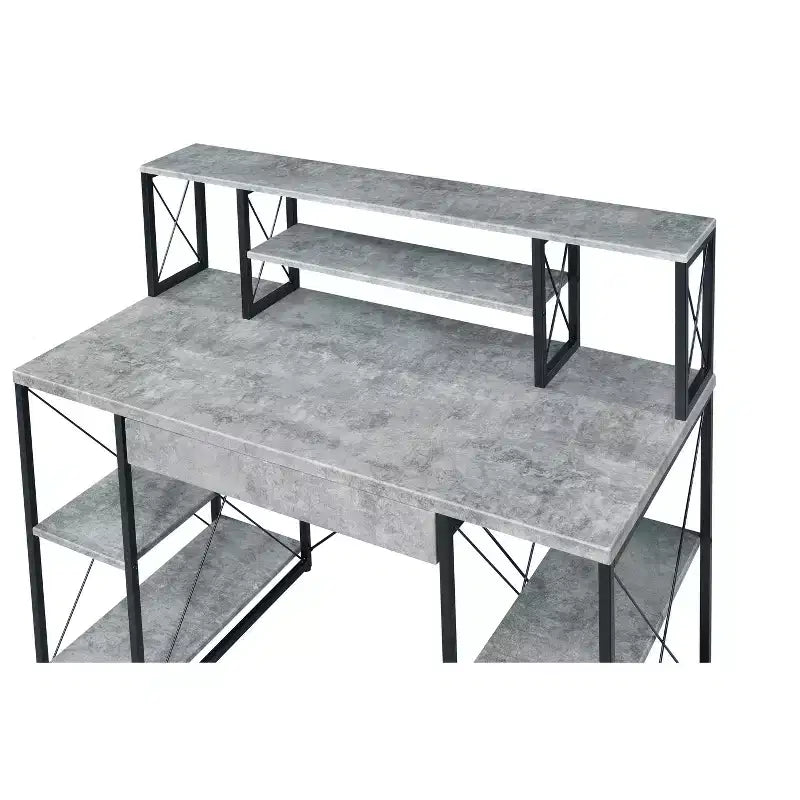 Scrivania in piedi in acciaio nero da 51", 150 cm L x 74 cm P, postazione di lavoro per impieghi gravosi senza spazio di archiviazione