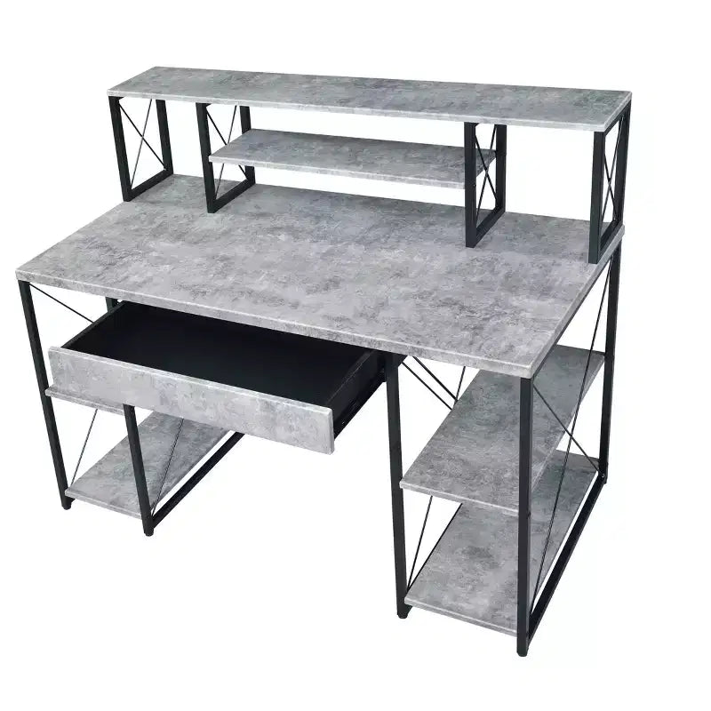 Scrivania in piedi in acciaio nero da 51", 150 cm L x 74 cm P, postazione di lavoro per impieghi gravosi senza spazio di archiviazione