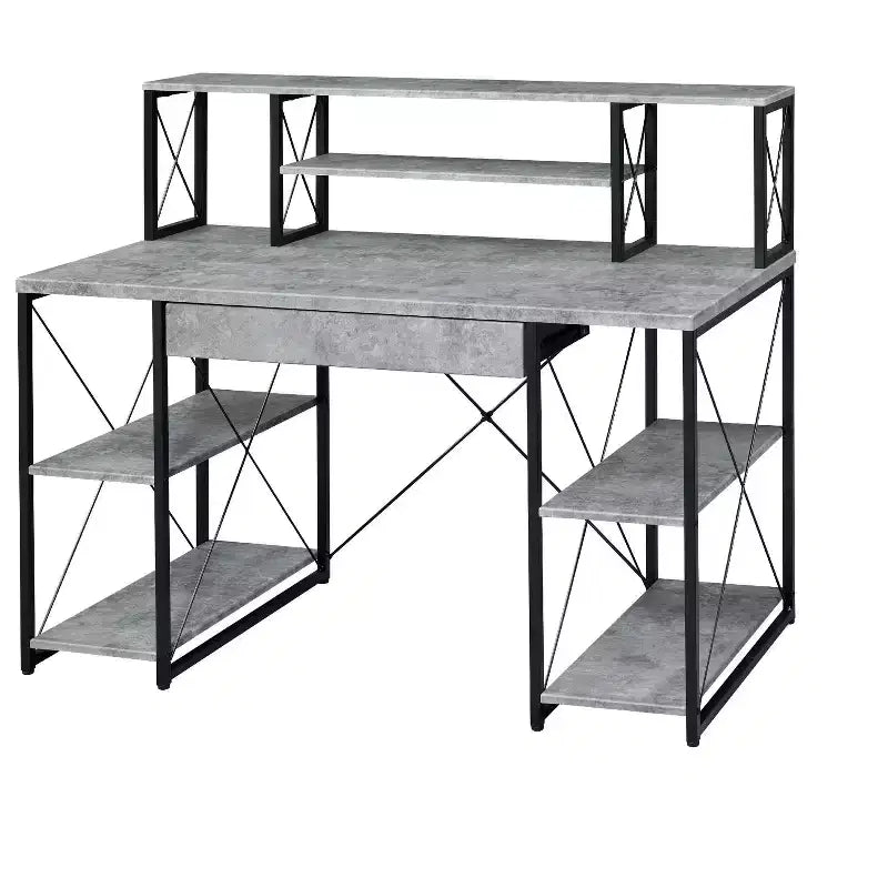 Scrivania in piedi in acciaio nero da 51", 150 cm L x 74 cm P, postazione di lavoro per impieghi gravosi senza spazio di archiviazione