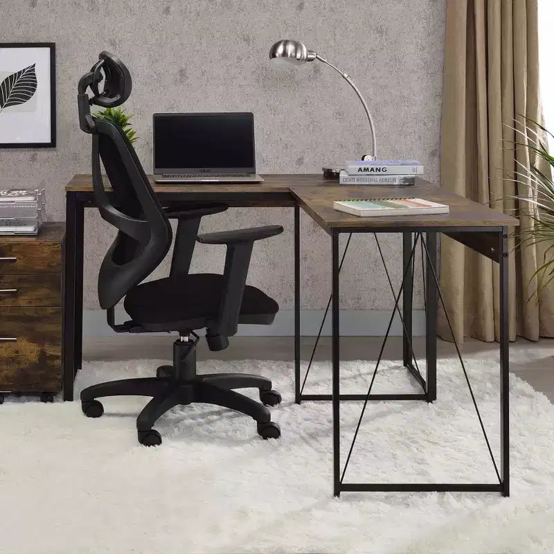 Scrivania a L, 74,3 cm, Legno Composito Grigio, con Cassetto Archivio, Scrivania ad Angolo per Ufficio Domestico
