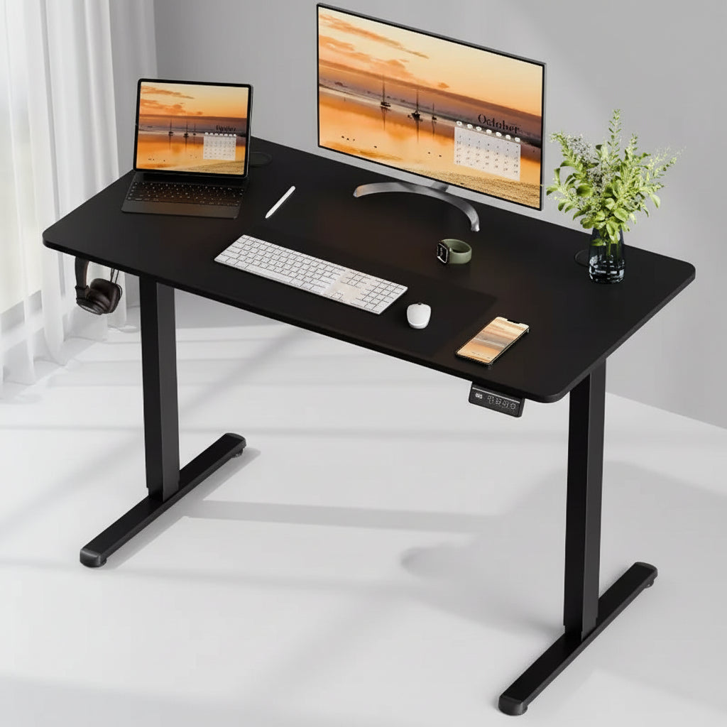 Celebalcony 40'' Adjustable Height Standing Office Desk, Computer Workstation PC Work Table with 2 Memory Preset Buttons