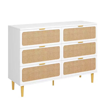 Comò in rattan per la camera da letto, cassettiere spaziose per l'armadio, adatte per il soggiorno, l'ingresso e la camera dei bambini.