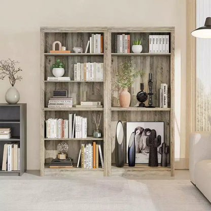 Libreria aperta a 5 ripiani da 180 cm per ufficio, design antiribaltamento, scaffale da esposizione a pavimento