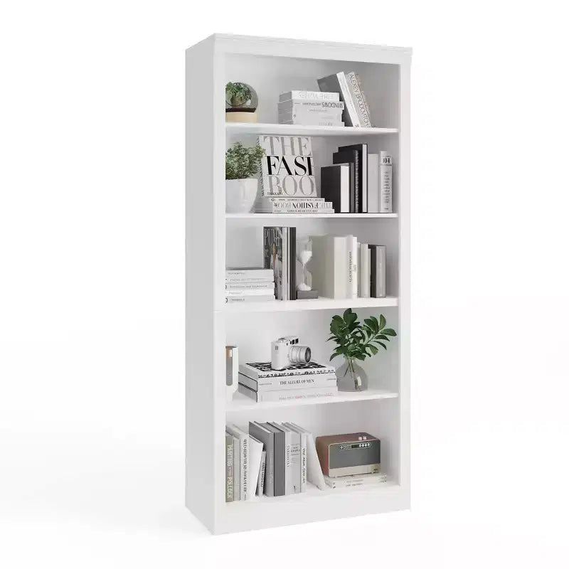 Libreria aperta a 5 ripiani da 180 cm per ufficio, design antiribaltamento, scaffale da esposizione a pavimento
