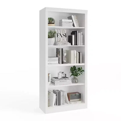 Libreria aperta a 5 ripiani da 180 cm per ufficio, design antiribaltamento, scaffale da esposizione a pavimento