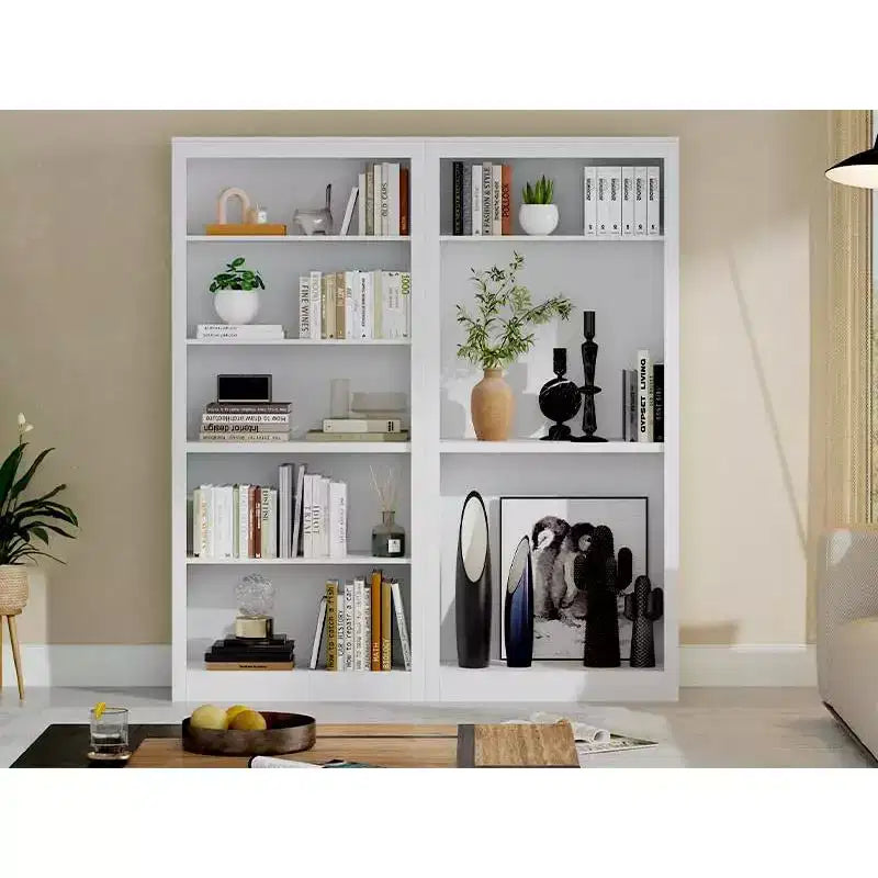 Libreria aperta a 5 ripiani da 180 cm per ufficio, design antiribaltamento, scaffale da esposizione a pavimento