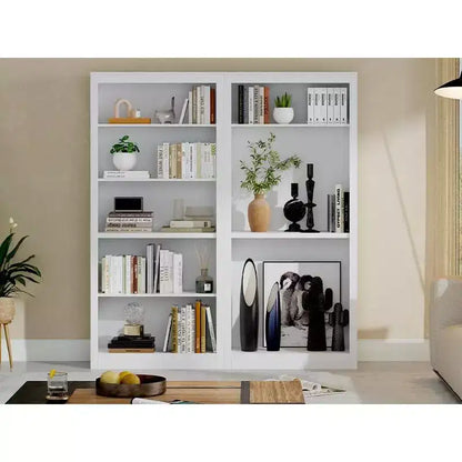 Libreria aperta a 5 ripiani da 180 cm per ufficio, design antiribaltamento, scaffale da esposizione a pavimento