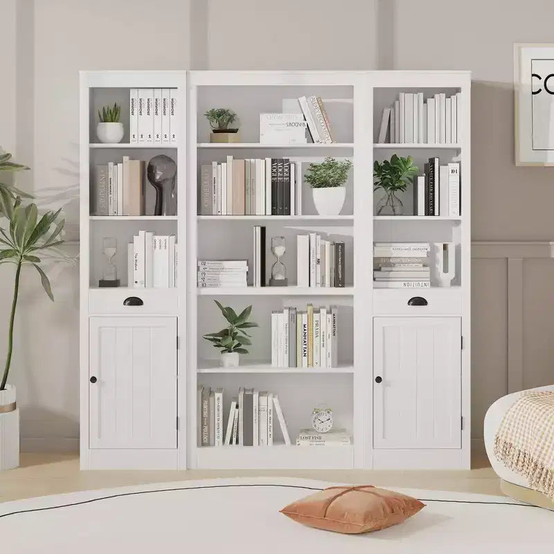 Libreria aperta a 5 ripiani da 180 cm per ufficio, design antiribaltamento, scaffale da esposizione a pavimento