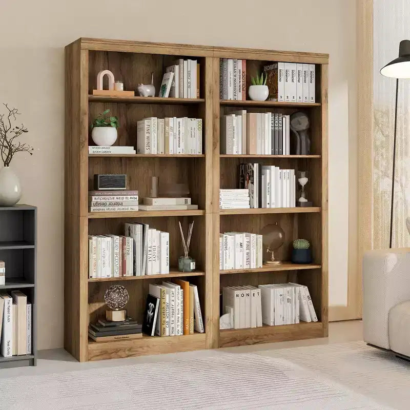 Libreria aperta a 5 ripiani da 180 cm per ufficio, design antiribaltamento, scaffale da esposizione a pavimento