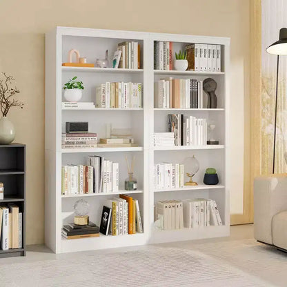 Libreria aperta a 5 ripiani da 180 cm per ufficio, design antiribaltamento, scaffale da esposizione a pavimento