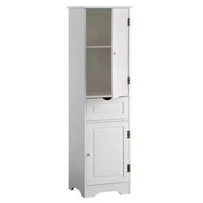 Dispensa da cucina Brighton, MDF bianco, 2 ante, 1 cassetto, ripiani regolabili