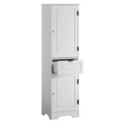 Dispensa da cucina Brighton, MDF bianco, 2 ante, 1 cassetto, ripiani regolabili