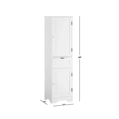 Dispensa da cucina Brighton, MDF bianco, 2 ante, 1 cassetto, ripiani regolabili